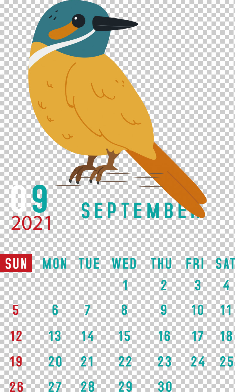 September 2021 Printable Calendar September 2021 Calendar PNG, Clipart, Beak, Birds, Line, Mathematics, Meter Free PNG Download