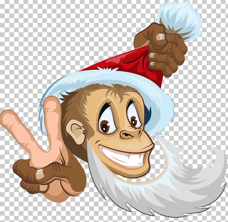 Santa Claus Monkey PNG, Clipart, Animals, Animation, Art, Carnivoran, Cartoon Free PNG Download