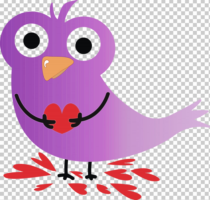 Cartoon Bird Pink Purple Violet PNG, Clipart, Animation, Beak, Bird, Cartoon, Love Bird Free PNG Download