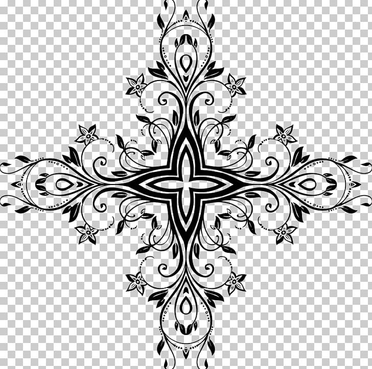 Ornament Silhouette PNG, Clipart, Animals, Art, Artwork, Black And White, Christian Cross Free PNG Download