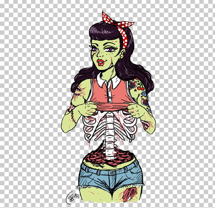 Pin-up Girl Drawing Zombie Psychobilly PNG, Clipart, Art, Cartoon, Deviantart, Drawing, Female Free PNG Download