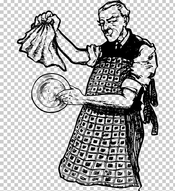 Dishwashing Cleaning Tableware PNG, Clipart, Arm, Art, Artwork, Black And White, Cartoon Free PNG Download