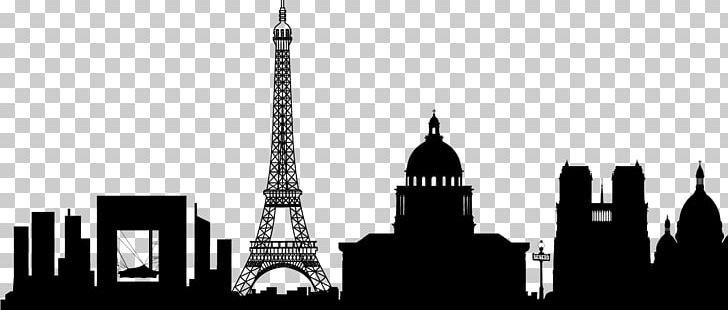 Paris Silhouette Skyline Wall Decal PNG, Clipart, Art, Black And White, Brand, Building, City Free PNG Download