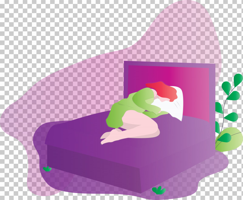 World Sleep Day Sleep Girl PNG, Clipart, Bed, Girl, Green, Pink, Purple Free PNG Download