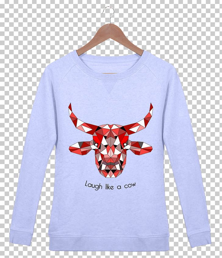 Long-sleeved T-shirt Hoodie Bluza Long-sleeved T-shirt PNG, Clipart, Bluza, Brand, Clothing, Collar, Cow 3d Free PNG Download
