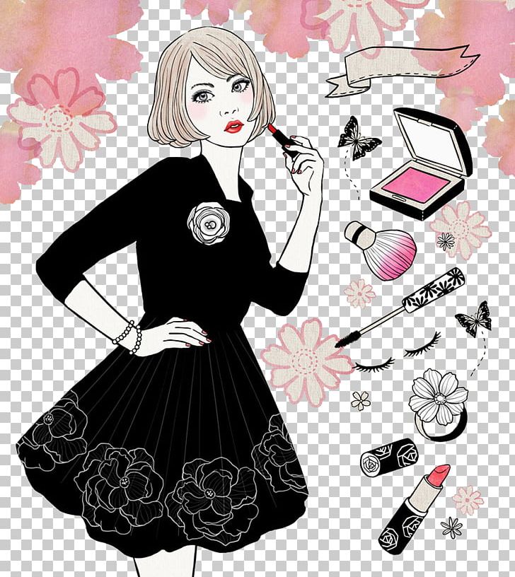 Make-up Cosmetics Girl PNG, Clipart, Black, Black Hair, Cartoon, Clothing, Cosmetic Free PNG Download