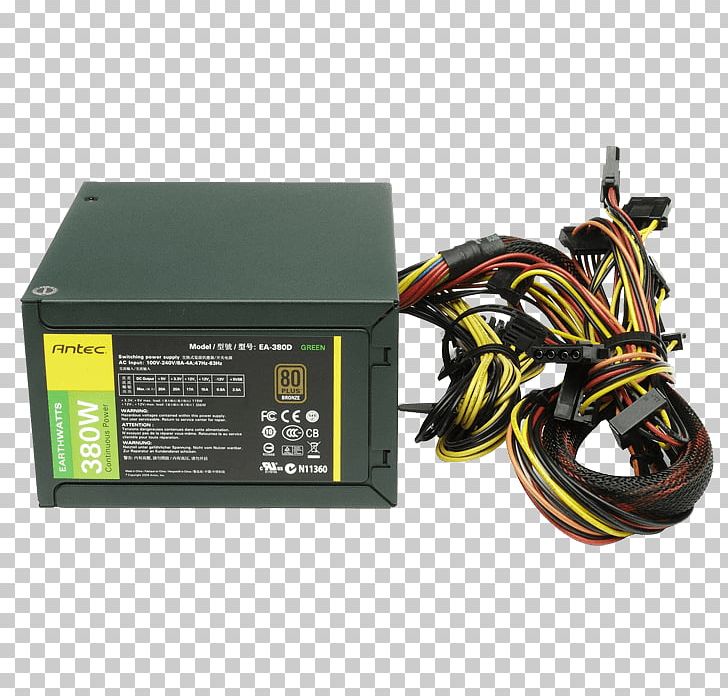 AC Adapter Power Supply Unit Power Converters Antec EarthWatts Green EA-380D PNG, Clipart, 80 Plus, Ac Adapter, Adapter, Antec, Computer Hardware Free PNG Download