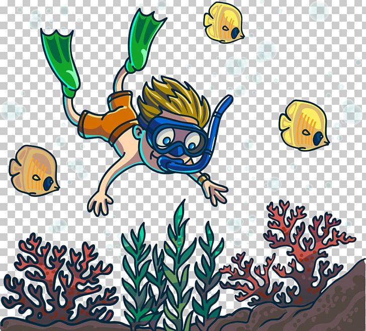 Cartoon Underwater Diving PNG, Clipart, Animals, Branch, Cartoon Character, Cartoon Eyes, Cartoons Free PNG Download