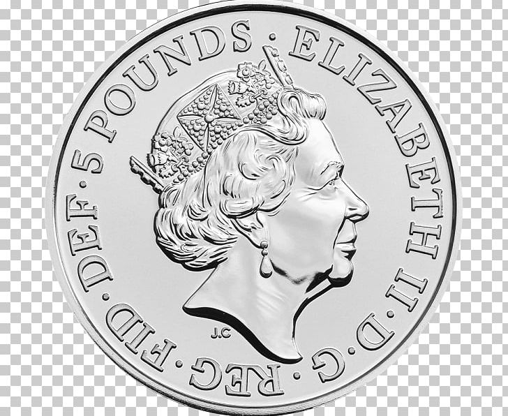 Royal Mint Scotland The Queen's Beasts Five Pounds Coin PNG, Clipart, Black And White, Bullion, Bullion Coin, Cash, Coin Free PNG Download