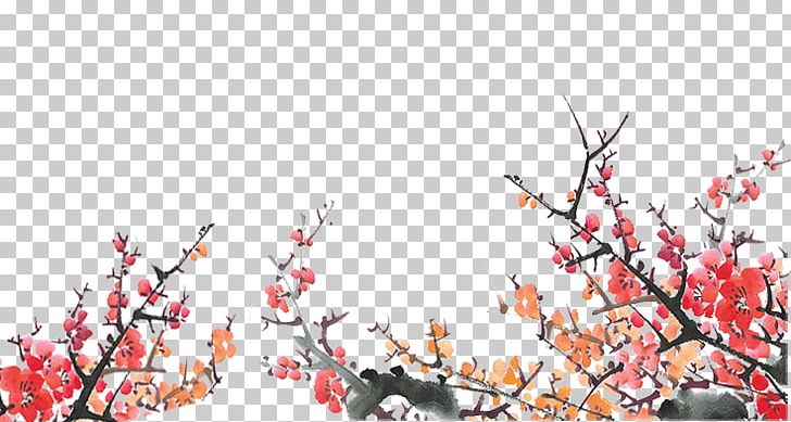 Plum Blossom Ink Wash Painting PNG, Clipart, Branch, Cherry Blossom, Chimonanthus Praecox, Chinese Painting, Color Ink Splash Free PNG Download