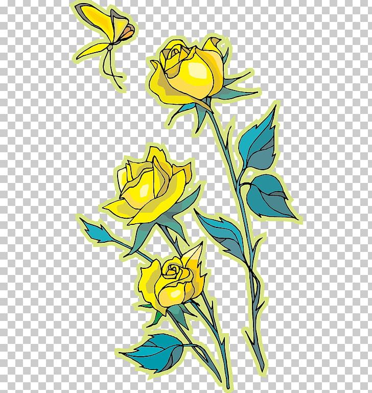 Butterfly Rose Yellow PNG, Clipart, Art, Artwork, Butterfly, Cut Flowers, Drawing Free PNG Download