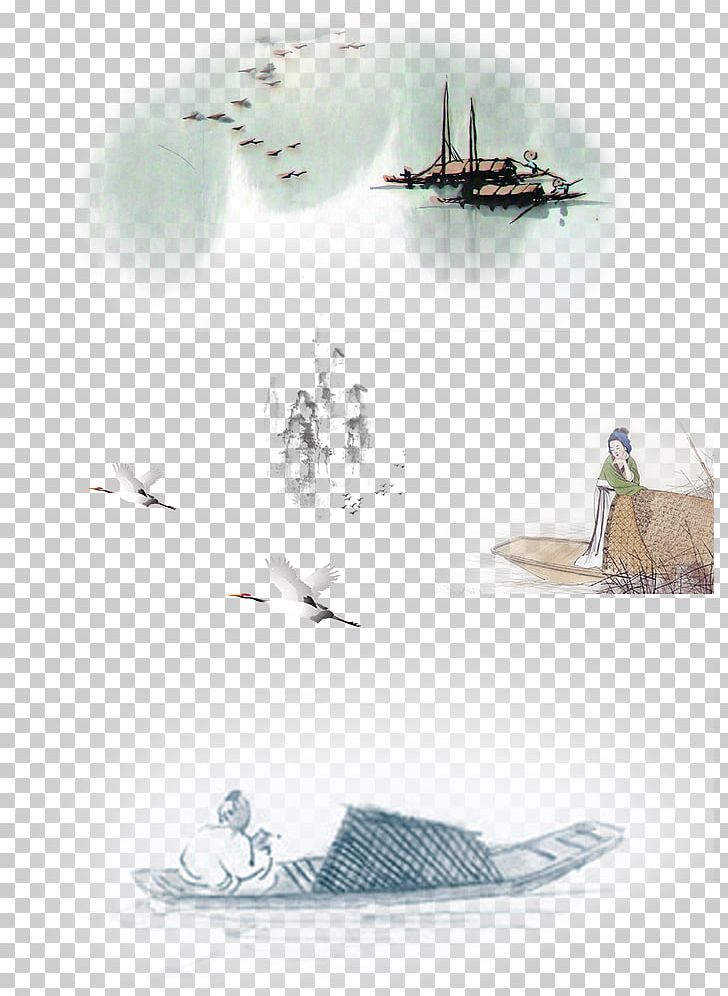 Ferry Ink Wash Painting Shan Shui PNG, Clipart, Boat, China, China Sailboat, Chinoiserie, Color Ink Free PNG Download