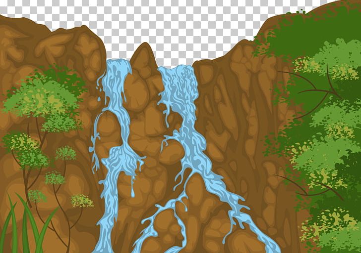 Landscape Waterfall Illustration PNG, Clipart, Biome, Cartoon Mountains, Ecoregion, Ecosystem, Euclidean Vector Free PNG Download