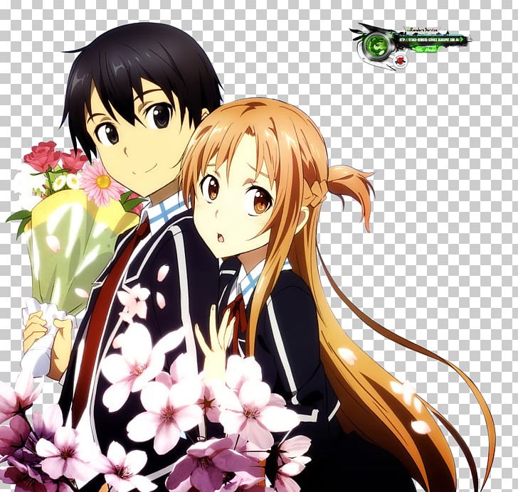 Kirito Asuna Leafa Sword Art Online Anime PNG, Clipart, Anime, Black Hair, Brown Hair, Cartoon, Cg Artwork Free PNG Download