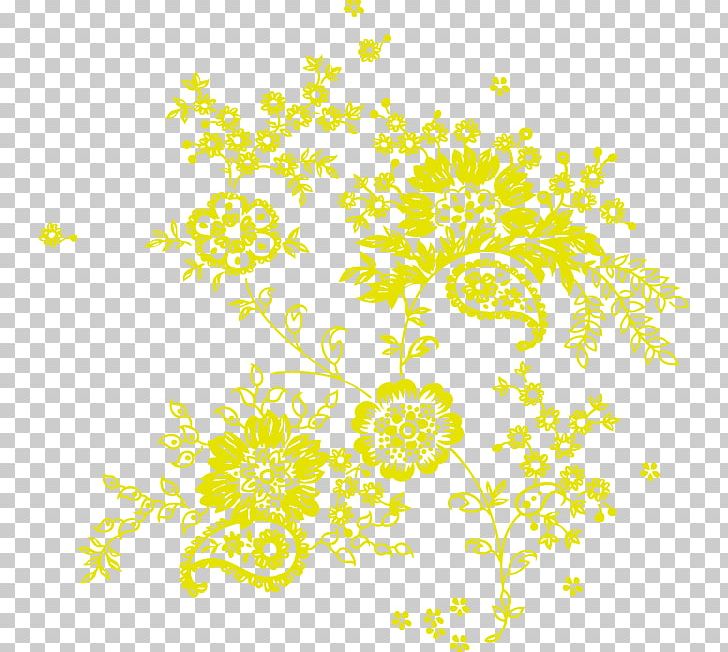 Floral Design Yellow Pattern PNG, Clipart, Abstract Pattern, Area, Border, Branch, Flora Free PNG Download