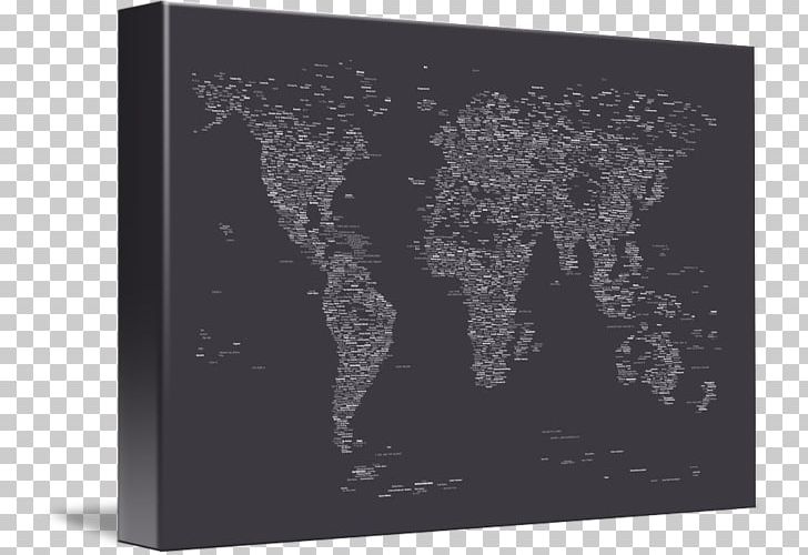 Gallery Wrap Art Canvas Print World Map PNG, Clipart, Acrylic Paint, Art, Atlas, Black, Black And White Free PNG Download