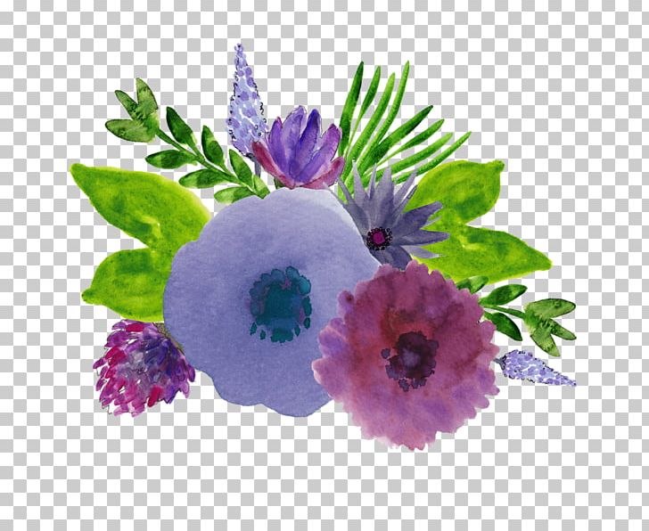Flower Watercolor Painting Drawing Purple PNG, Clipart, Annual Plant, Aster, Color, Cut Flowers, Floral Design Free PNG Download