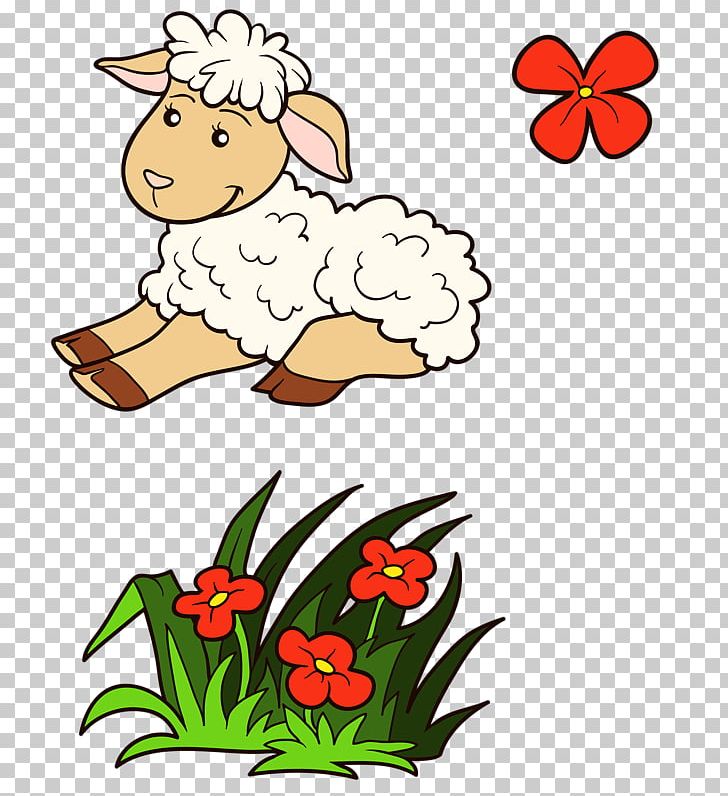Sheep Goat Cartoon Floral Design Drawing PNG, Clipart, Animal, Animals, Animation, Area, Art Free PNG Download
