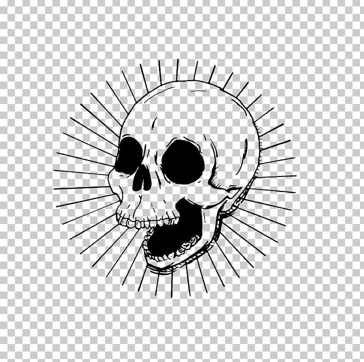 Skull Tattoo Drawing Art Skeleton PNG, Clipart, Art, Black And White, Bone, Circle, Clean Up Free PNG Download