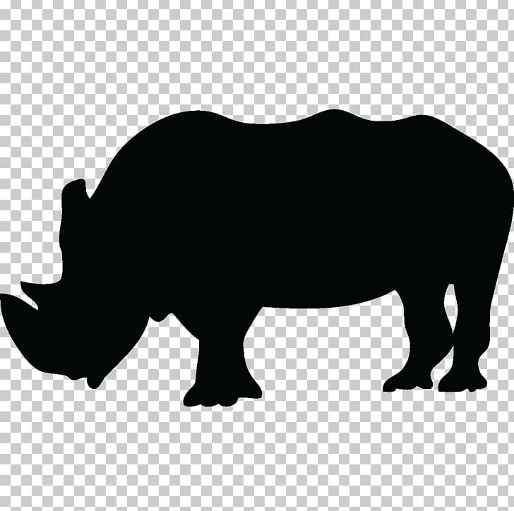 White Rhinoceros Drawing Silhouette PNG, Clipart, Ambiance, Animals, Animaux, Black And White, Black Rhinoceros Free PNG Download