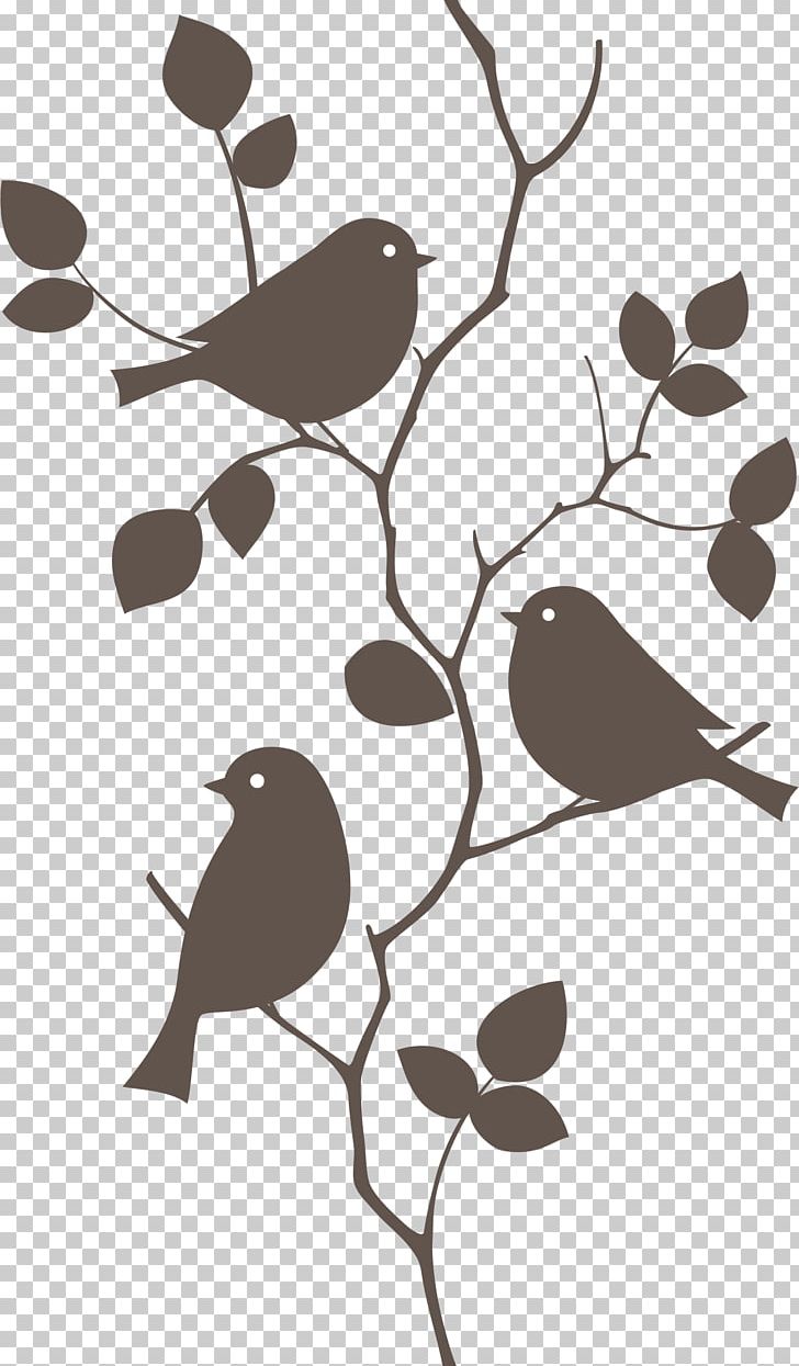 Bird Wall Decal Mural Sticker Graphics PNG, Clipart, Bird, Black And White, Branch, Decal, Decorative Arts Free PNG Download
