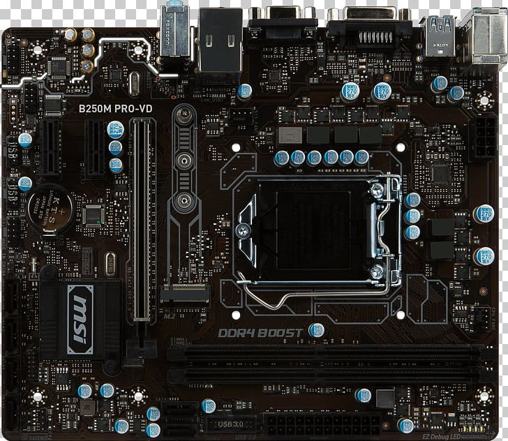 LGA 1151 Motherboard MSI B250M PRO-VH MSI H270 GAMING PRO CARBON PNG, Clipart, B 250, B 250 M Pro Vd, Computer Hardware, Electronic Device, Electronics Free PNG Download