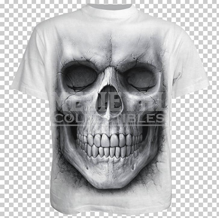 Long-sleeved T-shirt Skull Clothing PNG, Clipart, Black And White, Bone, Clothing, Dress, Jaw Free PNG Download