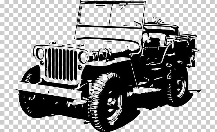 Jeep Wrangler Willys MB Willys Jeep Truck Car PNG, Clipart, Automotive Design, Automotive Exterior, Automotive Tire, Black And White, Brand Free PNG Download