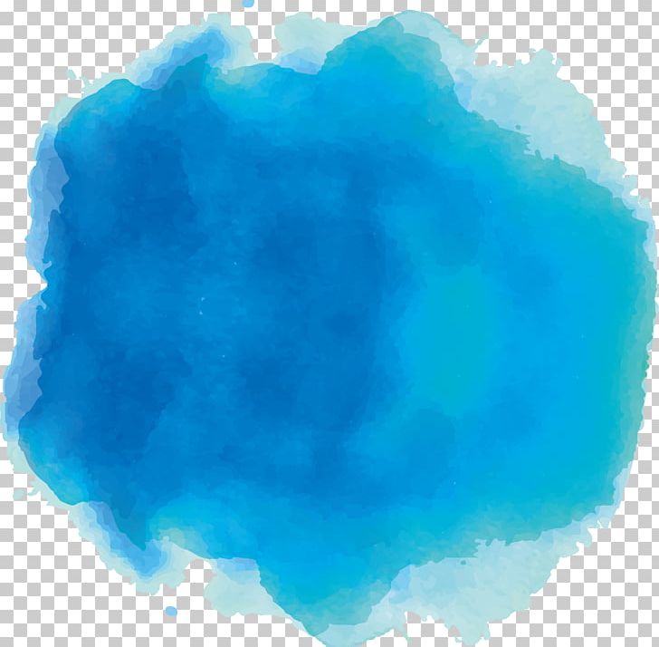 Blue Ink Watercolor Painting PNG, Clipart, Aqua, Azure, Blue, Blue Dots, Blue Halo Free PNG Download
