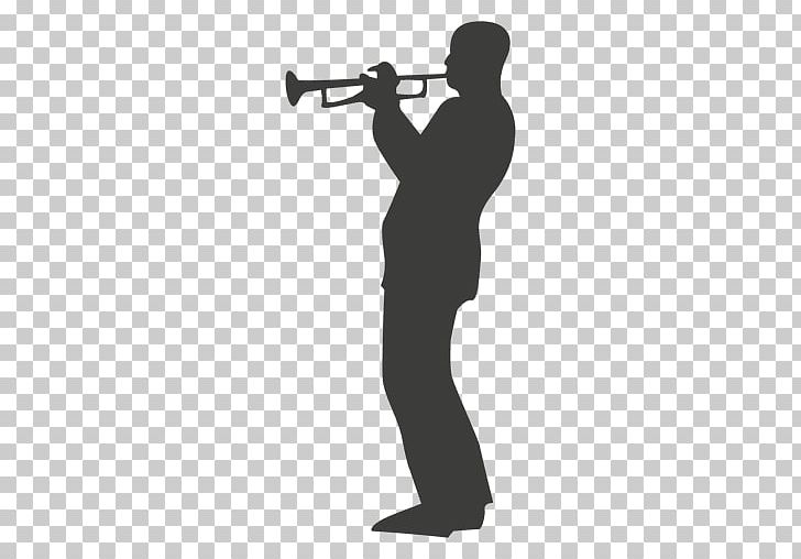 Silhouette Trumpet Musical Instruments Musician PNG, Clipart, Angle, Animals, Arm, Art, Black And White Free PNG Download