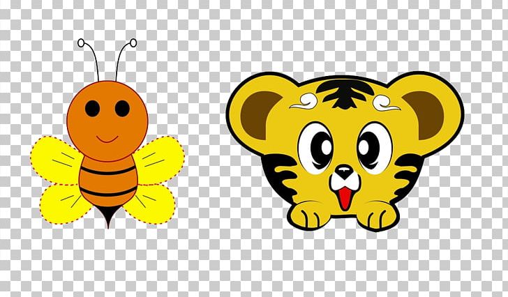 Tiger Bee Animal PNG, Clipart, Animal, Bee Honey, Cartoon, Colors, Cute Bee Free PNG Download