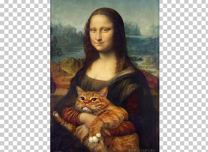 Mona Lisa Musée Du Louvre Fat Cat Art: Famous Masterpieces Improved By A Ginger Cat With Attitude Painting PNG, Clipart, Art, Artis, Canvas Print, Carnivoran, Cat Free PNG Download