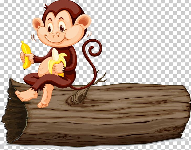 monkey eating banana cartoon