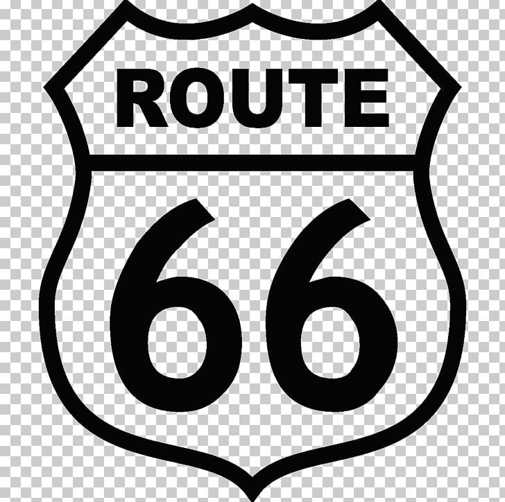 Sticker Brand Autocollant Route 66 U.S. Route 66 PNG, Clipart, Area, Black, Black And White, Brand, Line Free PNG Download