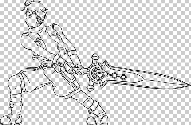 Line Art Sword Angle White PNG, Clipart, Angle, Arm, Artwork, Black And White, Cold Weapon Free PNG Download
