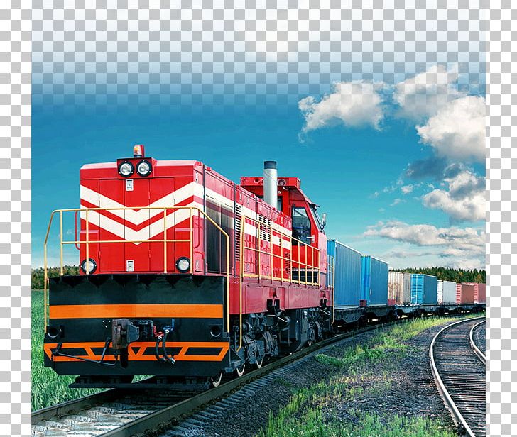 Rail Transport Train Rail Freight Transport Logistics PNG, Clipart, Blue, Blue Sky, Cargo, Cartoon Train, Company Free PNG Download