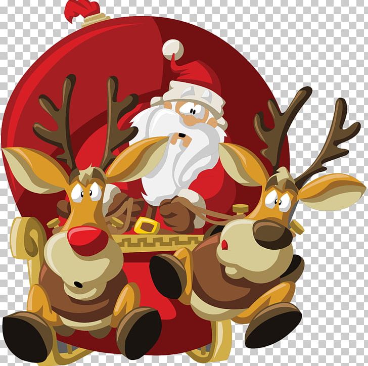 Santa Claus Christmas Day Reindeer Illustration Graphics PNG, Clipart, Christmas, Christmas Card, Christmas Day, Christmas Decoration, Christmas Ornament Free PNG Download