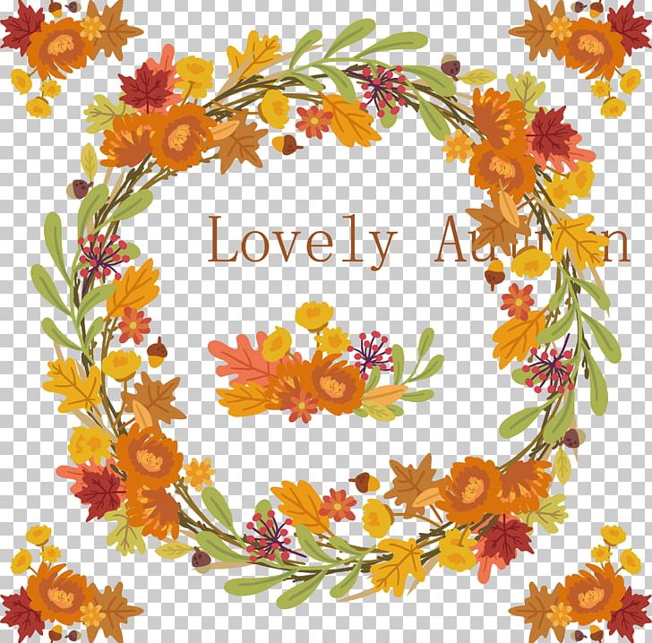 Wreath Autumn PNG, Clipart, Art, Autumn, Blade, Branch, Cartoon Free PNG Download