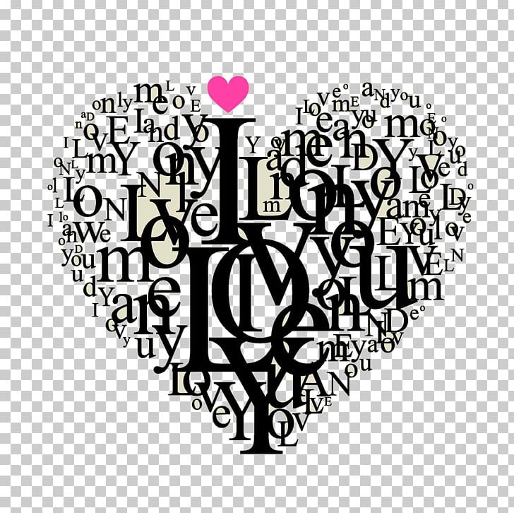 Love Heart Valentines Day Typography PNG, Clipart, Black, Brand, Broken Heart, Euclidean Vector, Feeling Free PNG Download