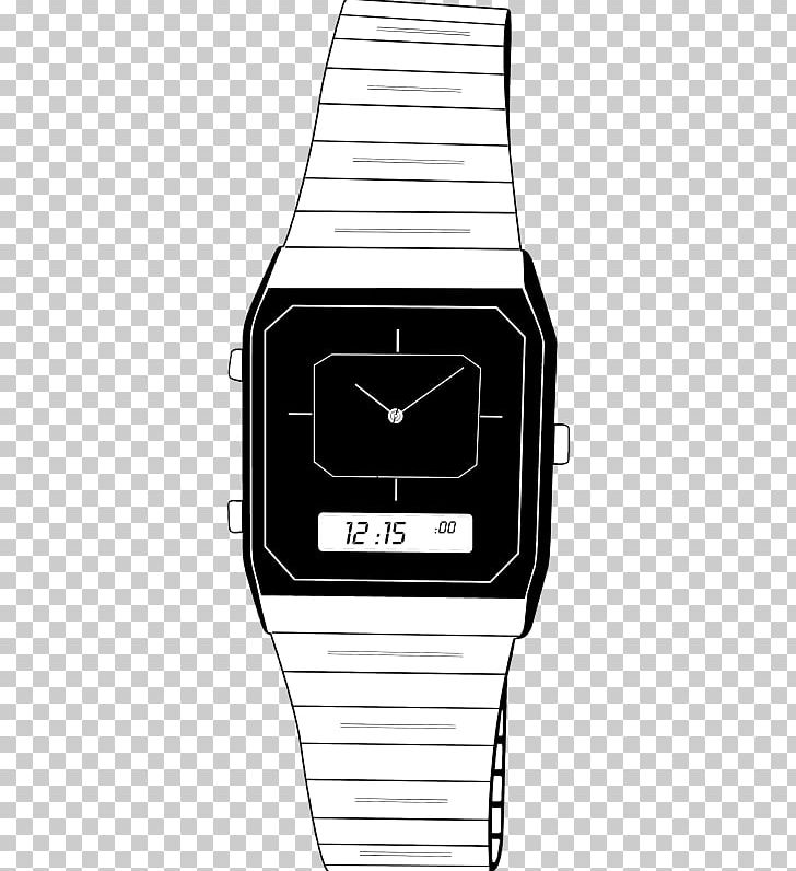Watch Strap Digital Clock Clothing Accessories PNG, Clipart, Accessories, Alarm Clocks, Angle, Black, Black And White Free PNG Download