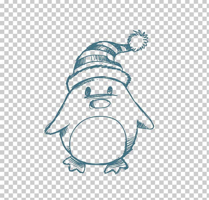 Penguin Drawing Christmas Doodle PNG, Clipart, Animal, Animals, Blue, Cartoon, Circle Free PNG Download