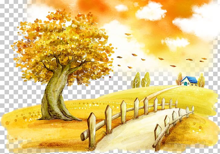 Autumn Fukei Cartoon Illustration PNG, Clipart, Abstract, Autumnal, Autumn Background, Autumn Leaf, Autumn Leaves Free PNG Download