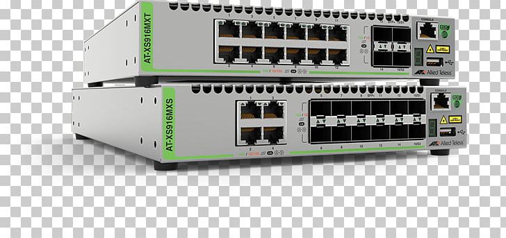 Computer Network 10 Gigabit Ethernet Allied Telesis Network Switch Small Form-factor Pluggable Transceiver PNG, Clipart, 10 Gigabit Ethernet, 19inch Rack, Ally, Electronic Component, Electronic Device Free PNG Download