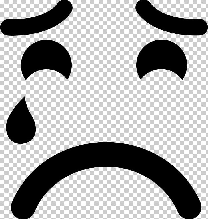 Emoticon Computer Icons Smiley Sadness PNG, Clipart, Black, Black And White, Circle, Computer Icons, Cry Free PNG Download