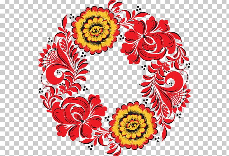 Russia Khokhloma Art Floral Design PNG, Clipart, Chrysanths, Circle, Cut Flowers, Decor, Embroidery Free PNG Download