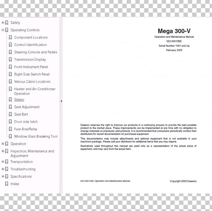 Daewoo Skid-steer Loader Product Manuals Doosan PNG, Clipart,  Free PNG Download