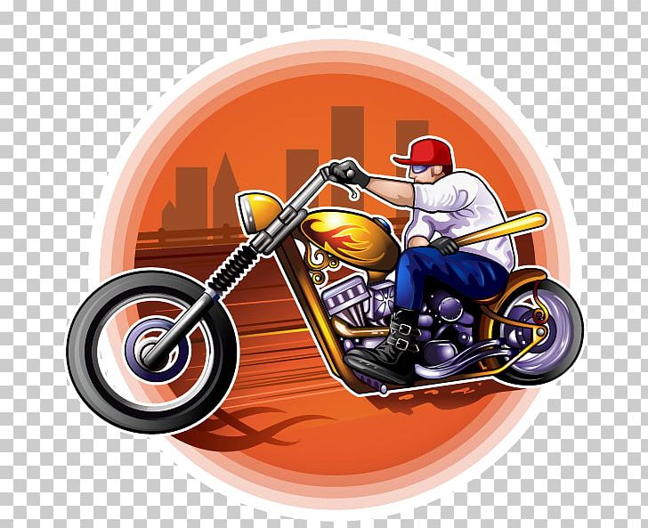 cartoon motorcycle harley