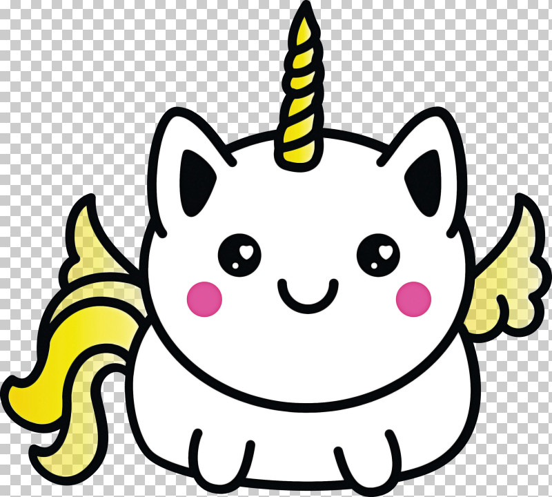 White Facial Expression Head Yellow Line PNG, Clipart, Cartoon, Cartoon Unicorn, Cat, Cute Unicorn, Facial Expression Free PNG Download