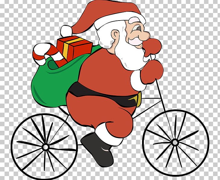 Santa Claus Bicycle Cycling Christmas PNG, Clipart, Area, Artwork, Bicycle, Bmx, Christmas Free PNG Download