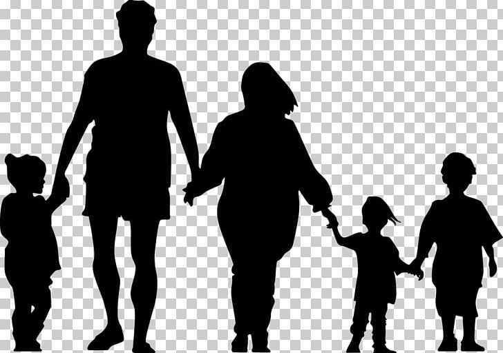 Holding Hands Family Silhouette PNG, Clipart, Black And White, Child, Drawing, Family, Father Free PNG Download